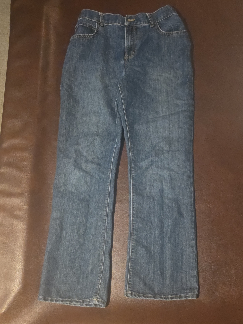 Place Bootcut Jeans in Dark Blue with Contrast Stitching